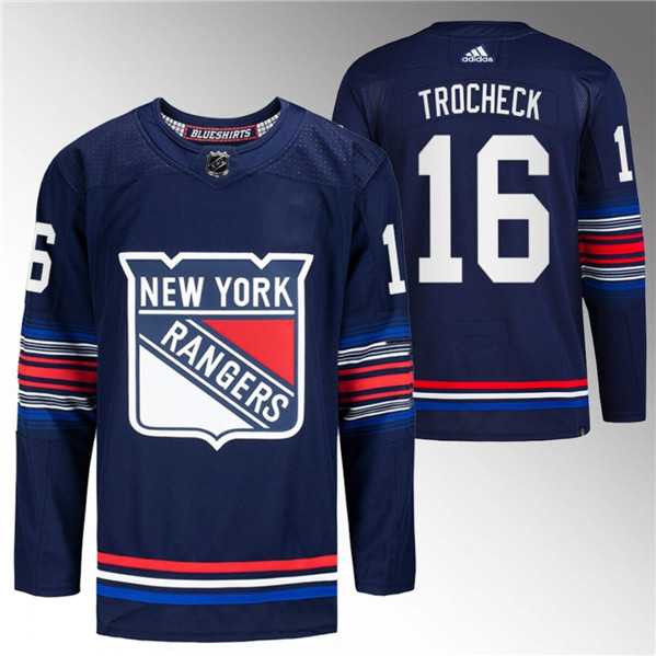 Men's New York Rangers #16 Vincent Trocheck Navy Stitched Jersey Dzhi